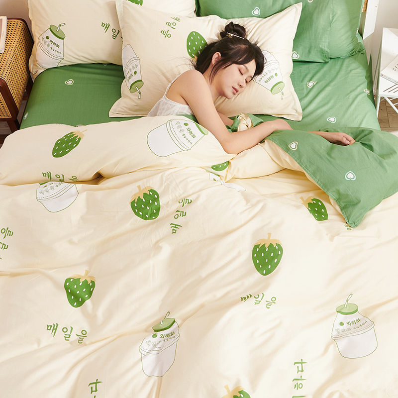 100 funda de edredón de algodón de una sola pieza de algodón dormitorio de estudiantes individual 150X180x200x230cm sábana cubierta de edredón doble