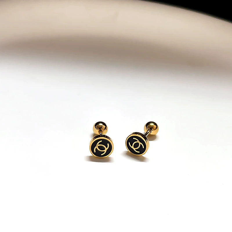Серьги из нержавеющей стали, конструктор, стиль Chanel, простой и элегантный дизайн