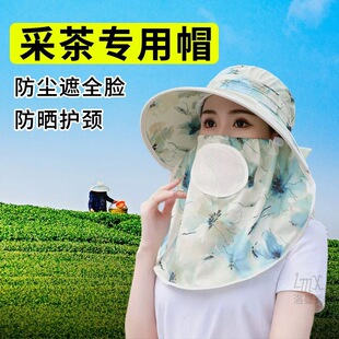 Hat Women's Summer Sunscreen Full Face Sunshade Hat for Working in the ground Big Eaves Tea Picking Hat Play Mask Breathable Sun Hat
