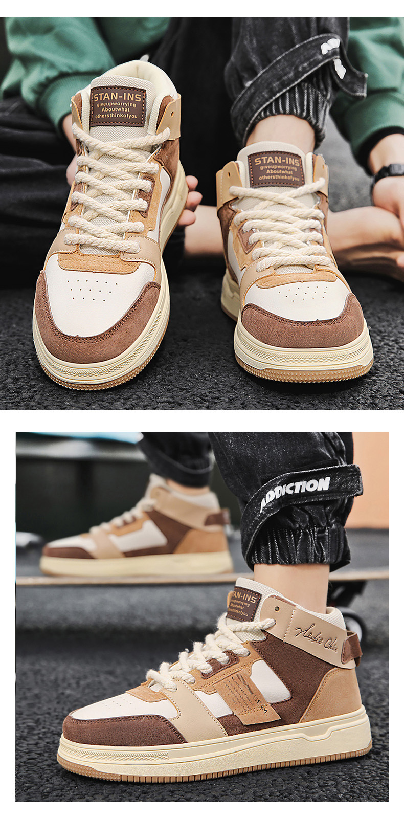 Chaussures de Tennis pour hommes, chaussures de course en cuir, baskets en tissu, semelle en caoutchouc, chaussures confortables rembourrées_voghion.com