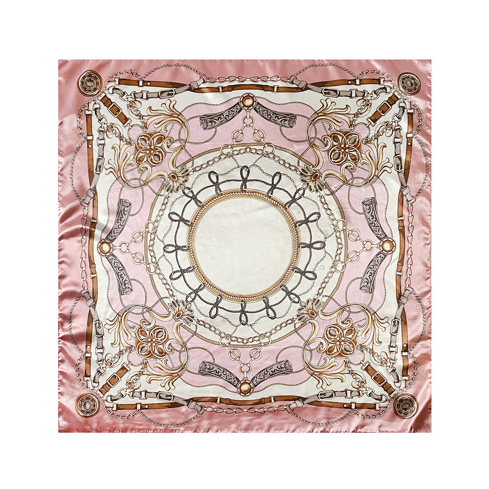 Classic Chain Printed Silk Square Scarf For Women Fashion Accessory_voghion.com