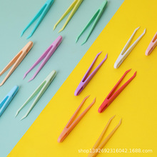 8厘米塑料镊子迷你咕咔手账夹子彩色卡通文具工具用品加硬塑料