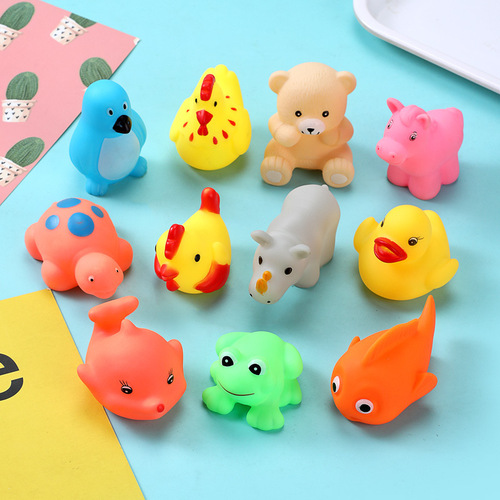 Plastic Clay Noodles Fun Cute Animal Duck Children Bath Play Water Baby Bathroom Bathing Smart Toy Wholesale