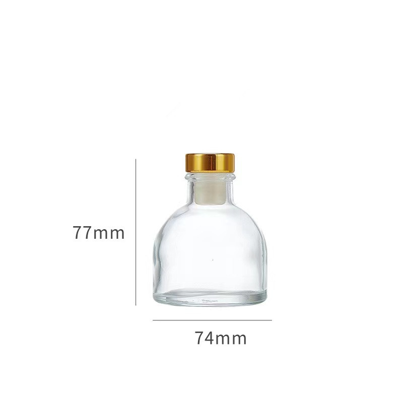 Transparente; botella desnuda semicircular de 100ml (sin tapa)