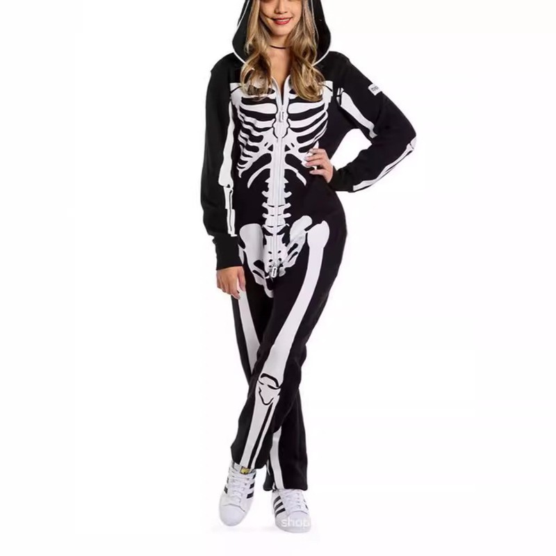 クロスボーダーハロウィンホラー カラフルなスケルトンコスチューム コスプレ仮装 子供用 大人用コスチューム|undefined