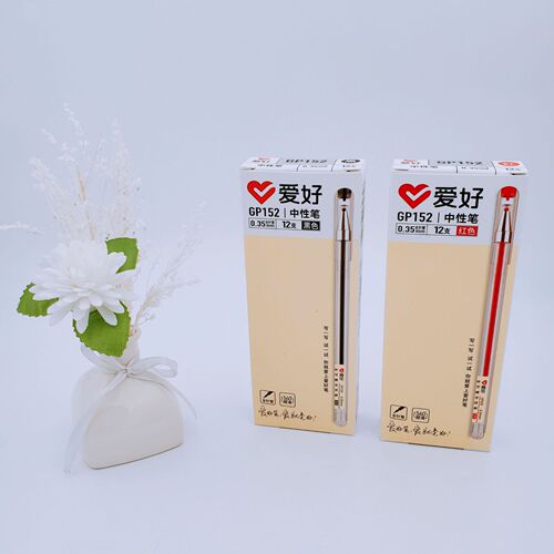 Hobby stationery new product gel pen 0.35 full needle tube writing water-based pen black red signature pen GP152