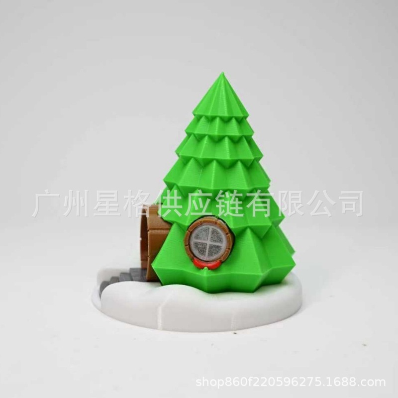 跨境新品 Weihnachts-Kerzen-Haus 圣诞树屋LED茶杯蜡烛装饰摆件|undefined
