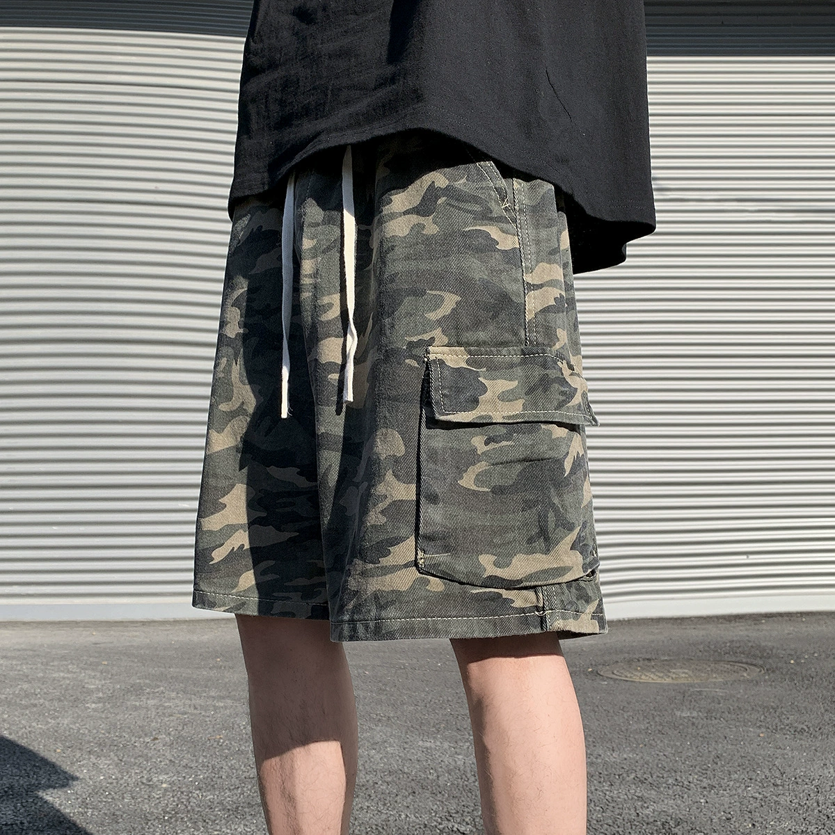 Летние шорты, camouflage тонкие брюки, американский стиль, oversize