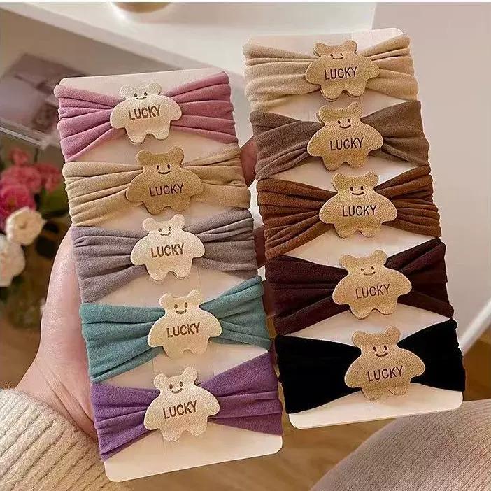 新品热卖 幸运小熊面膜发圈 加宽加厚高弹力皮筋女扎头发发绳头绳