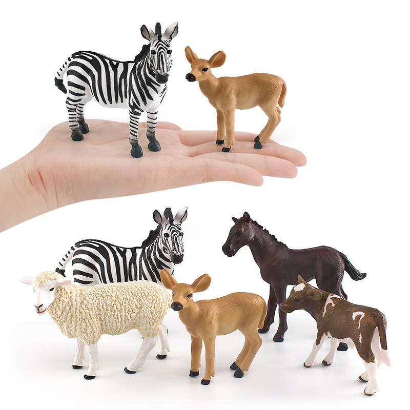 Modelo animal de simulación transfronteriza ciervo de cola blanca macho cebra vaca oveja árabe foal decoración de escritorio adornos