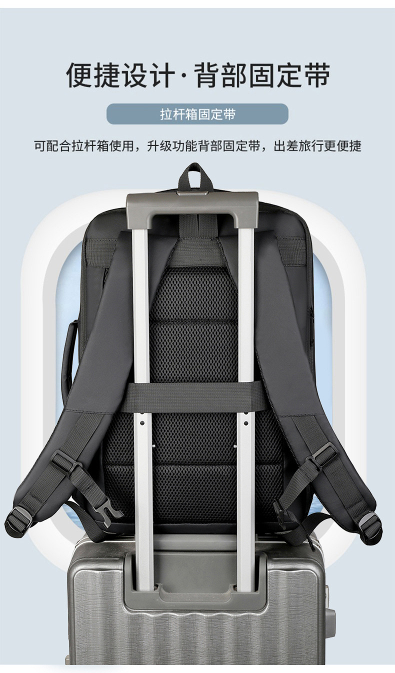 Men's backpack for business, leisure and commuting, multi-functional large-capacity computer backpack with USB leather film undefined