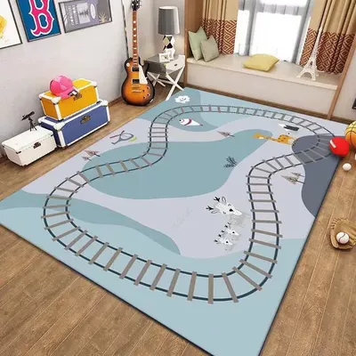 Avtomobil döşəmə paspasları – Toy Mat Road Track Parking - light-blue-26-80x-120cm