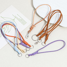 金属龙虾扣钥匙扣绒皮绳挂件 diy饰品配件手工编织绳公仔吊坠挂绳