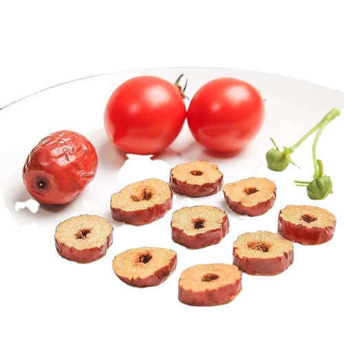 Wholesale distribution of Xinjiang jujube rings, 500g of Ruqiang ash jujube dry, for cooking porridge and making fruit tea with jujube slices, dried jujube rings.