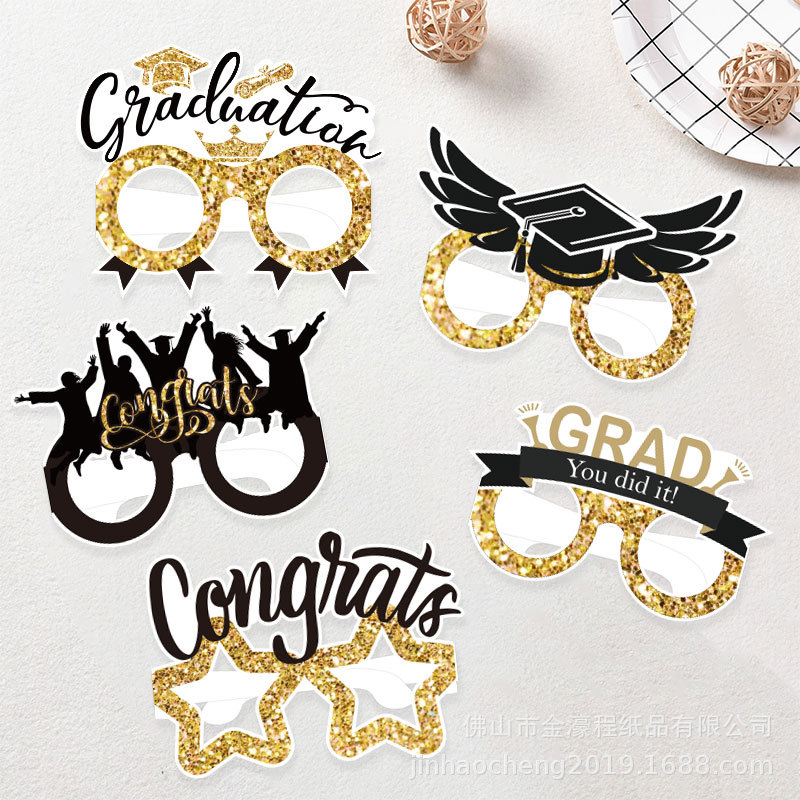 Foreign Trade Cross-border 2024 New Products Amazon Party Supplies Holiday Theme Paper Graduation Season Glasses Glasses Frame