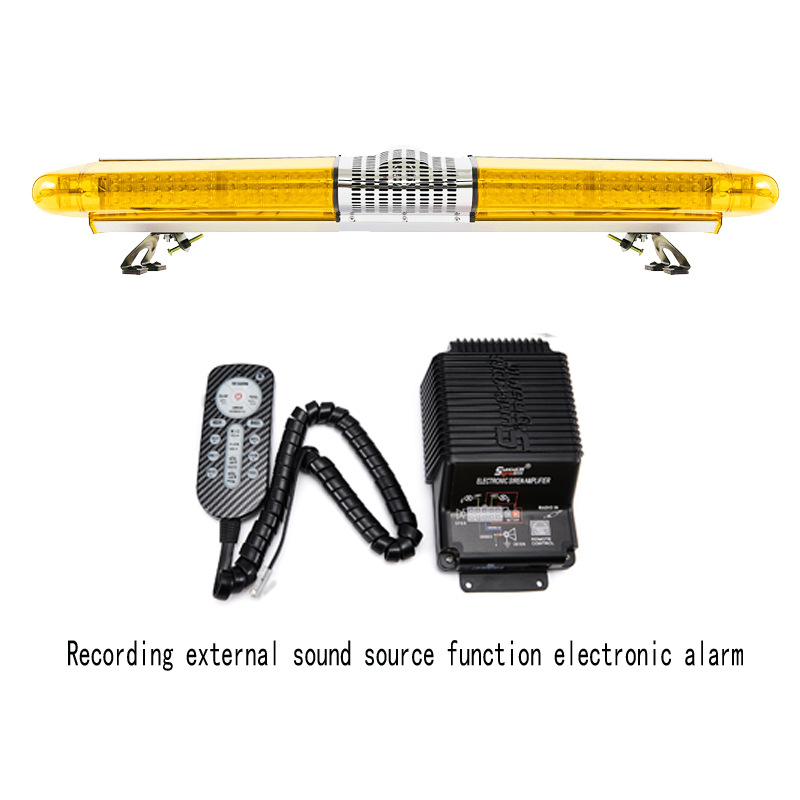 Long Row Warning Strobe Light Roof Light 1.4m B+Horn+30-Second Recording Alarm SDF220R39