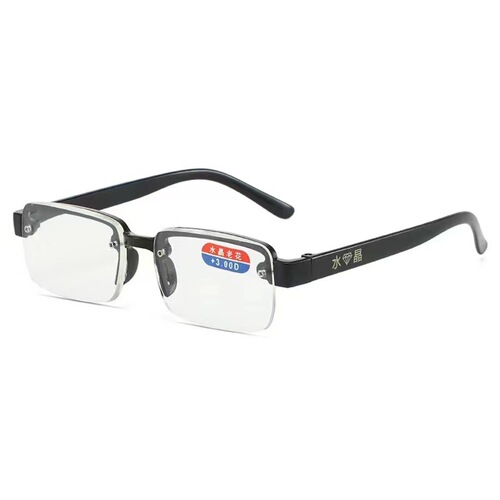 Selling  Popular Semi-Rhinestone Rimless Reading Glasses on Stands, Traveling in the White and Tea Color Reading Glasses Factory Wholesale