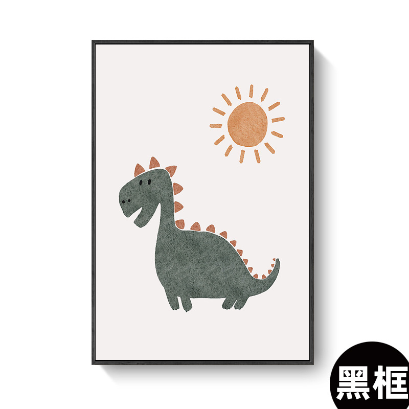 Pintura decorativa nórdica dibujos animados interesantes alfabeto numérico puerta arcoíris dinosaurio dormitorio infantil cuelga pintura marco interior pintura image 22