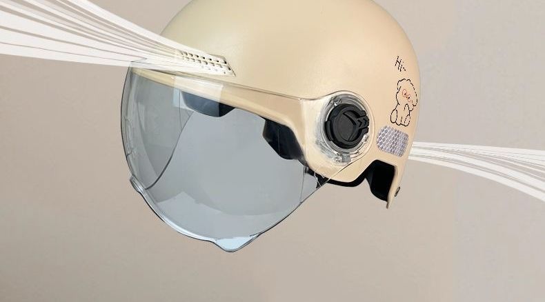National standard electric vehicle certified helmet for women, suitable for all seasons, motorcycle half helmet, safety helmet for electric scooters, summer sun protection