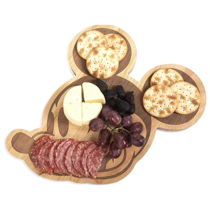 Cross-border New Cute Cartoon Mickey Mickey Mouse Chopping Board Chopping Board Household Solid Wood Cheese Dishes