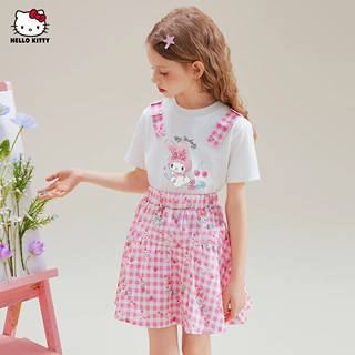 女童夏季套装2025新款中大童T恤+裙裤两件套HelloKitty凯蒂猫