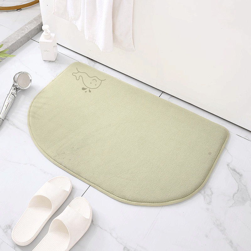 Alfombra de puerta semicírculo transfronterizo máquina lavable baño absorbente de secado rápido alfombra de esponja de memoria baño alfombra de piso de rebote lento