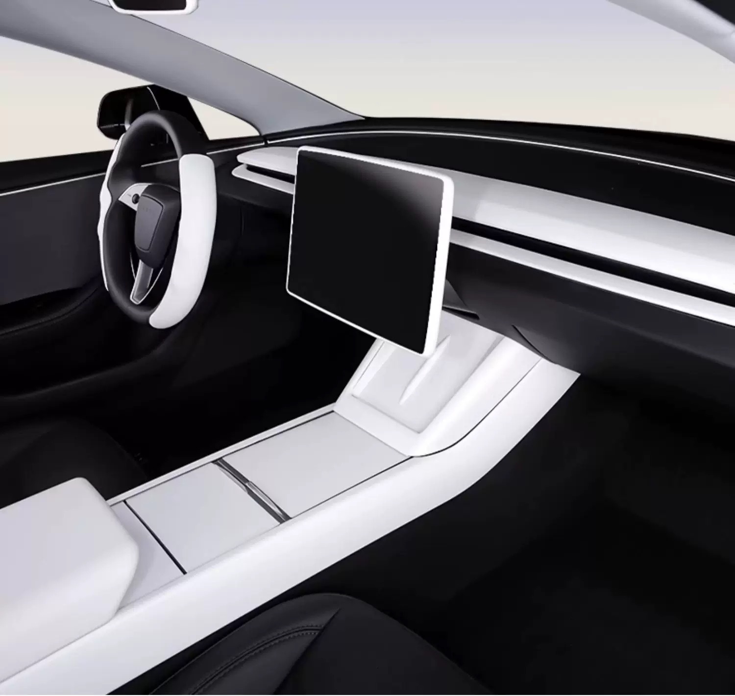 Suitable for the New Version of Model Y/3 Center Console Side Trim Interior Modification Yl Wireless Charging Decorative Carbon Fiber