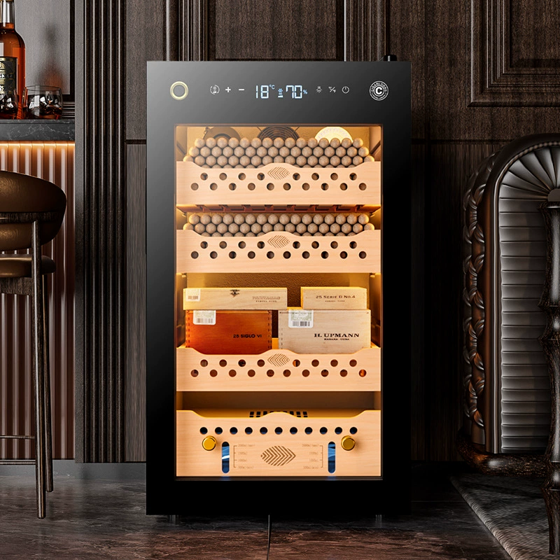 Сигарный шкаф CL-70C Сигарный шкаф из кедрового дерева с переменной частотой интеллектуальный компрессор шкаф постоянной температуры и влажности сигарный шкаф