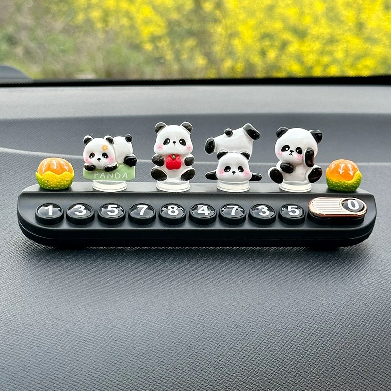 4 + 2 tarjetas de naranja + fragancia negra de manzana y panda tridimensional