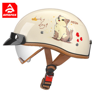 Manufacturer Wholesale 3C Certified Retro Motorcycle Helmets for Men and Women Summer Motorcycle Half Helmets Electric Vehicle Japanese Scoop Helmets
