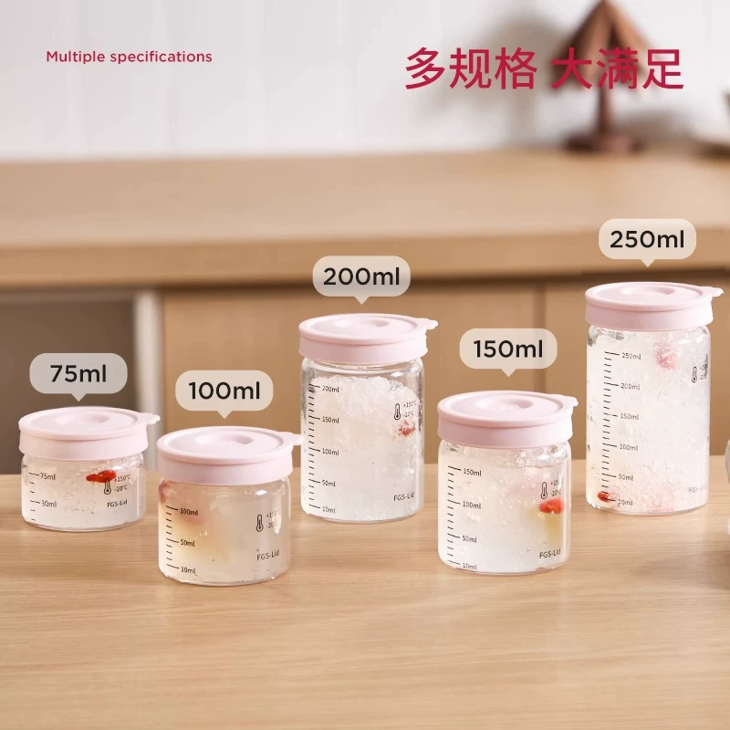 Bird's nest bottled food grade stew pot floral gelatin tremella cup high borosilicate glass sealed jar simple kitchen storage