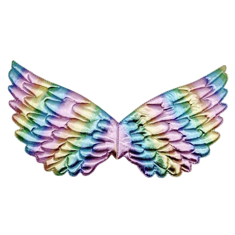 Rendimiento de los niños alas de ángel unicornio elfo alas coloridas niñas partido traje accesorios rendimiento vestir