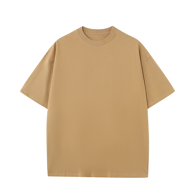 Camiseta de Marca Moderna, Gruesa, de Color Sólido, Transpirable y Absorbente de Sudor, Camiseta de Manga Corta con Cuello Redondo de Algodón Puro para Actividades de Equipo y Formación de Equipos, Personalizable