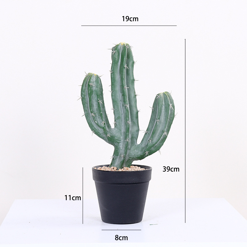 Simulación nórdica Planta verde Pilar de hadas Cactus grande piso interior sala de estar ropa tienda decoración de ventana