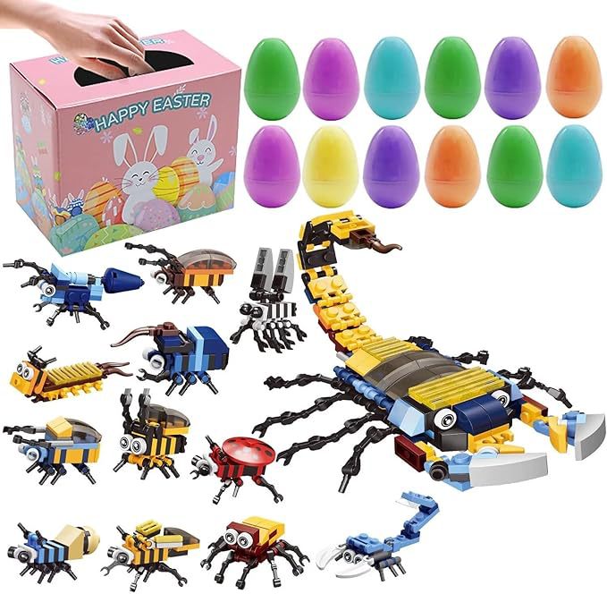 Huevo de Pascua bloques de construcción traje caja ciega juguetes de fiesta para niños DIY simulación huevos juguetes de Pascua traje