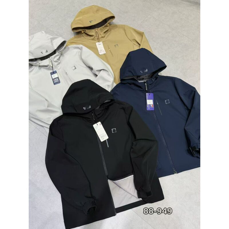 New FF softshell windproof and waterproof hooded jacket for men, suitable for spring and autumn outdoor activities, original model 595-0122