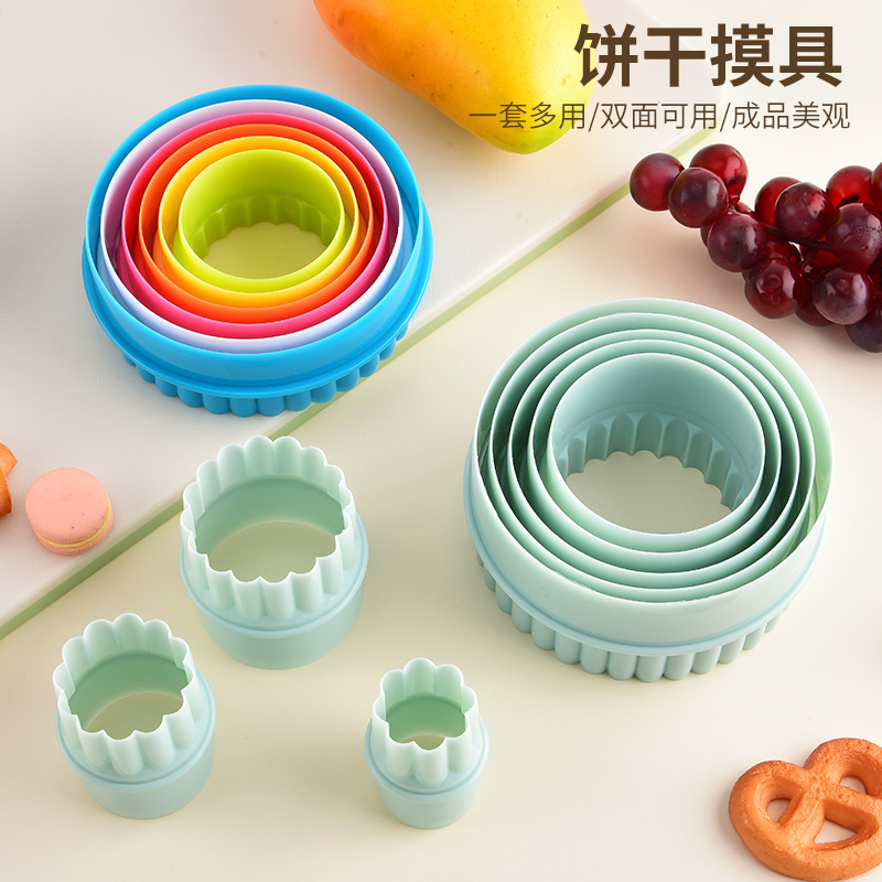 クロスボーダースポット 8 ピースプラスチックビスケット型プリント型キッチンプッシュ式ベーキング DIY ビスケット型|undefined