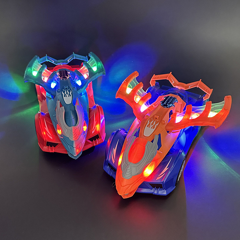 Transfronterizo nuevo pterosaurio eléctrico mecánico coche de juguete luces musicales acrobacias giratorias universal deformación coche al por mayor