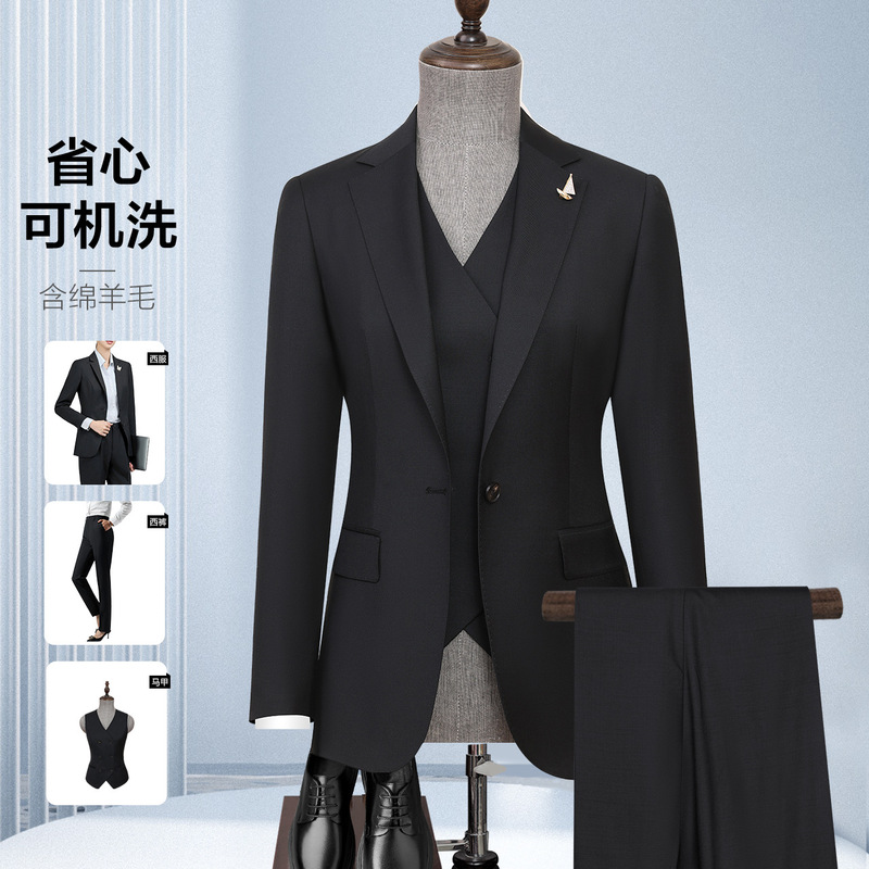 Women's Suit suit Wool Machine Washable High-end Temperament Business Suit Jacket Wide Leg Trousers Professional Dress Women's Suit suit Wool Machine Washable High-end Temperament Business Suit Jacket Wide Leg Trousers Professional Dress