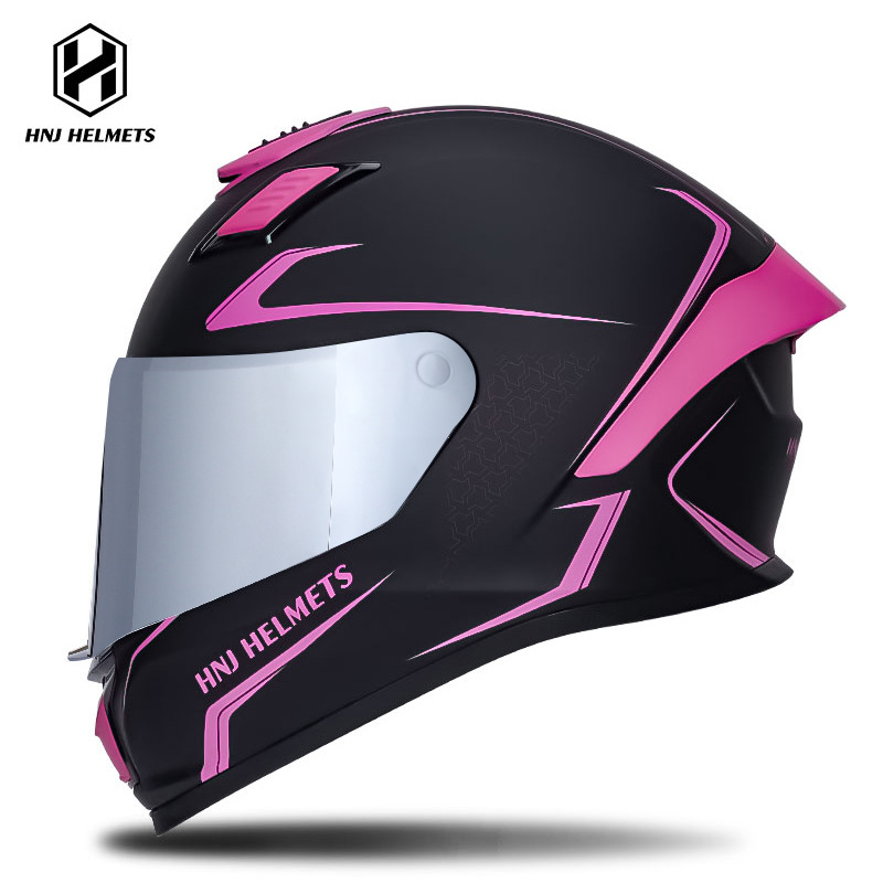 Helmet Full Helmet | Universal Motosiklet kaskı (dəbilqə) - 607-black-red-transparent-visor-silver-plated-visor-s