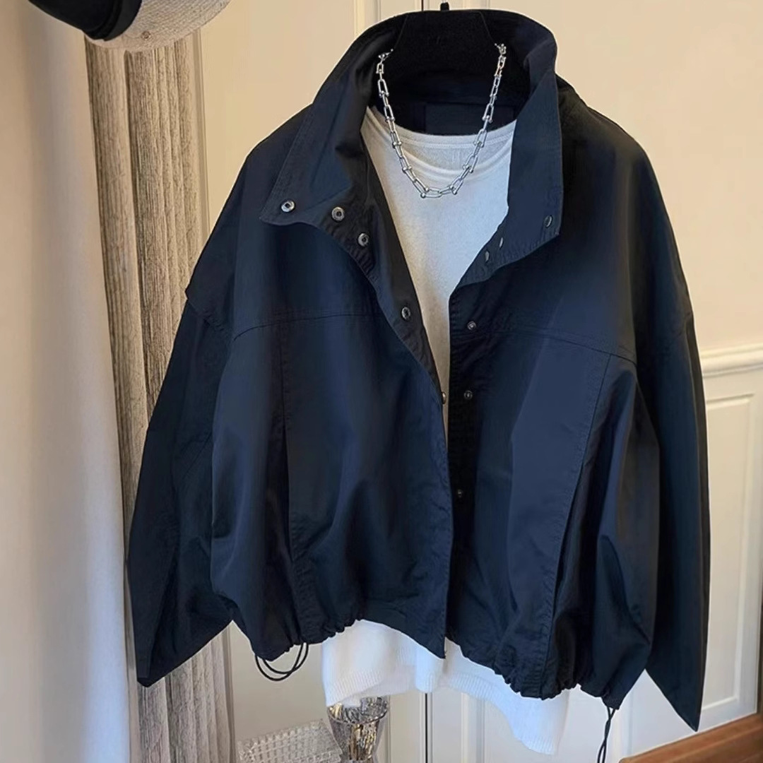 Korean Style Short Coat Coat Women's Spring and Autumn New Casual Loose Bat Sleeve Design Sense Small Jacket Top