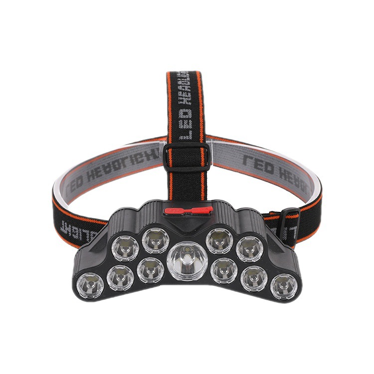 Nueva Lámpara Frontal de 11 Núcleos de Alta Potencia, Recargable por USB, para Pesca Nocturna, Pesca al Aire Libre, Iluminación de Nueve Cabezas, para Correr de Noche, Camping, Luz LED