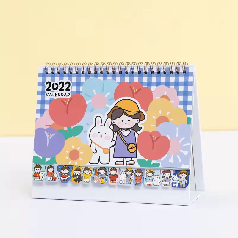 订制2024年新款台历日历简约风格可爱型卡通模切三角台历-阿里巴巴