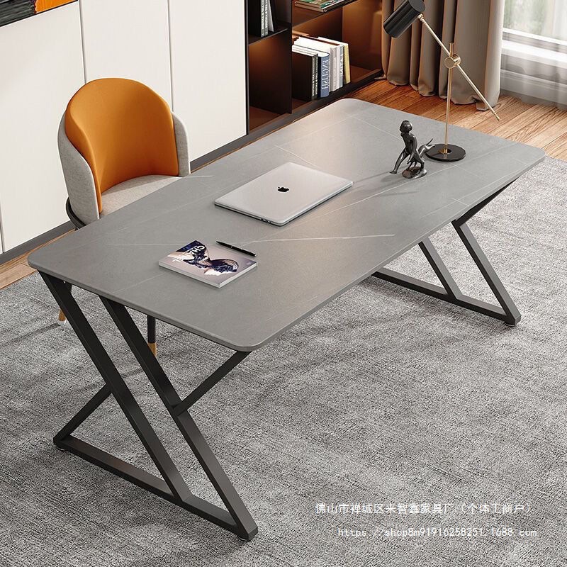 Slate Computer Desk, Light Luxury Bedroom Desk, Home Student Study Desk and Chair Set, Rectangular Office Desk