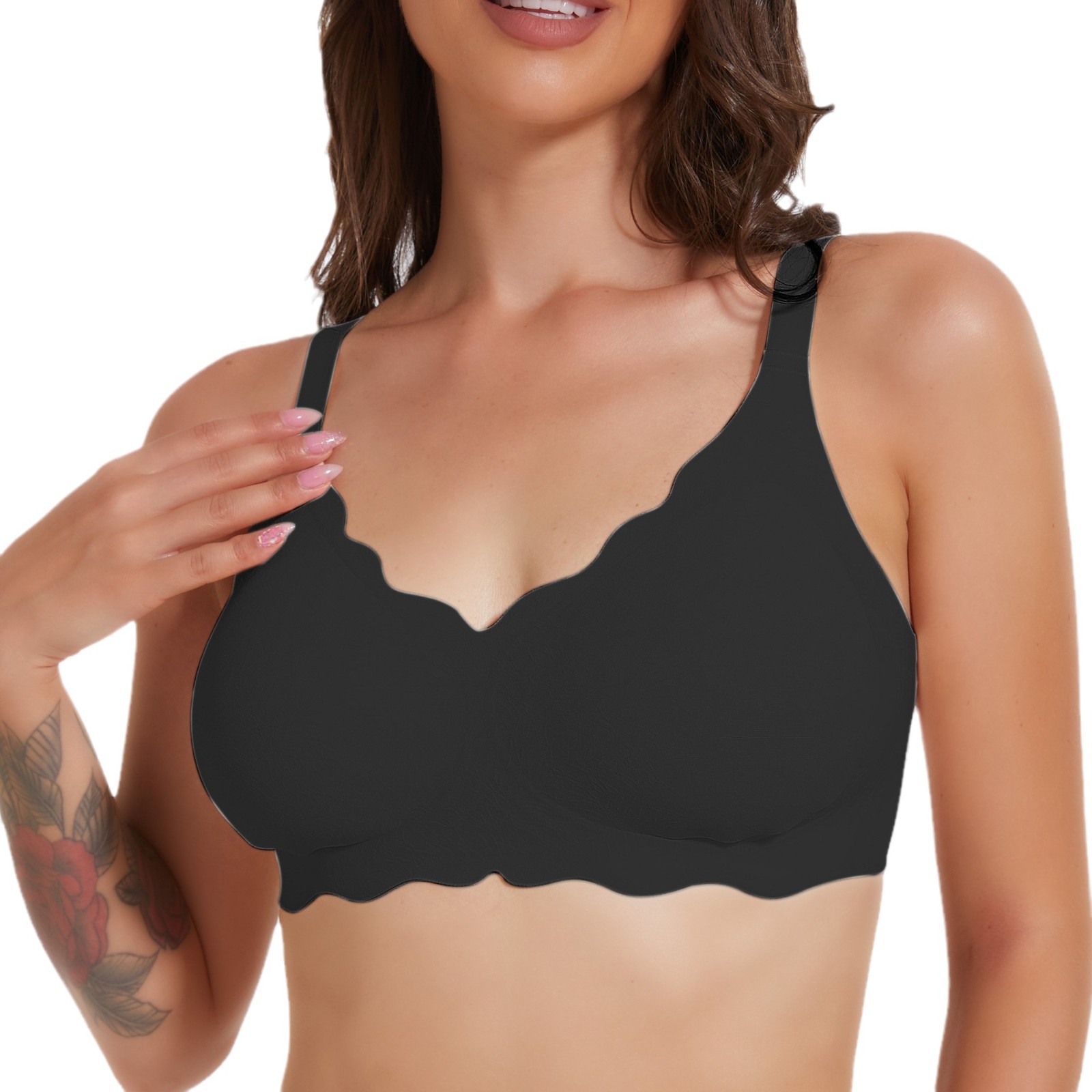 Comercio extranjero transfronterizo gran taza jacquard jelly ajuste sujetador sin marcas ropa interior grande venta al por mayor Amazon venta caliente