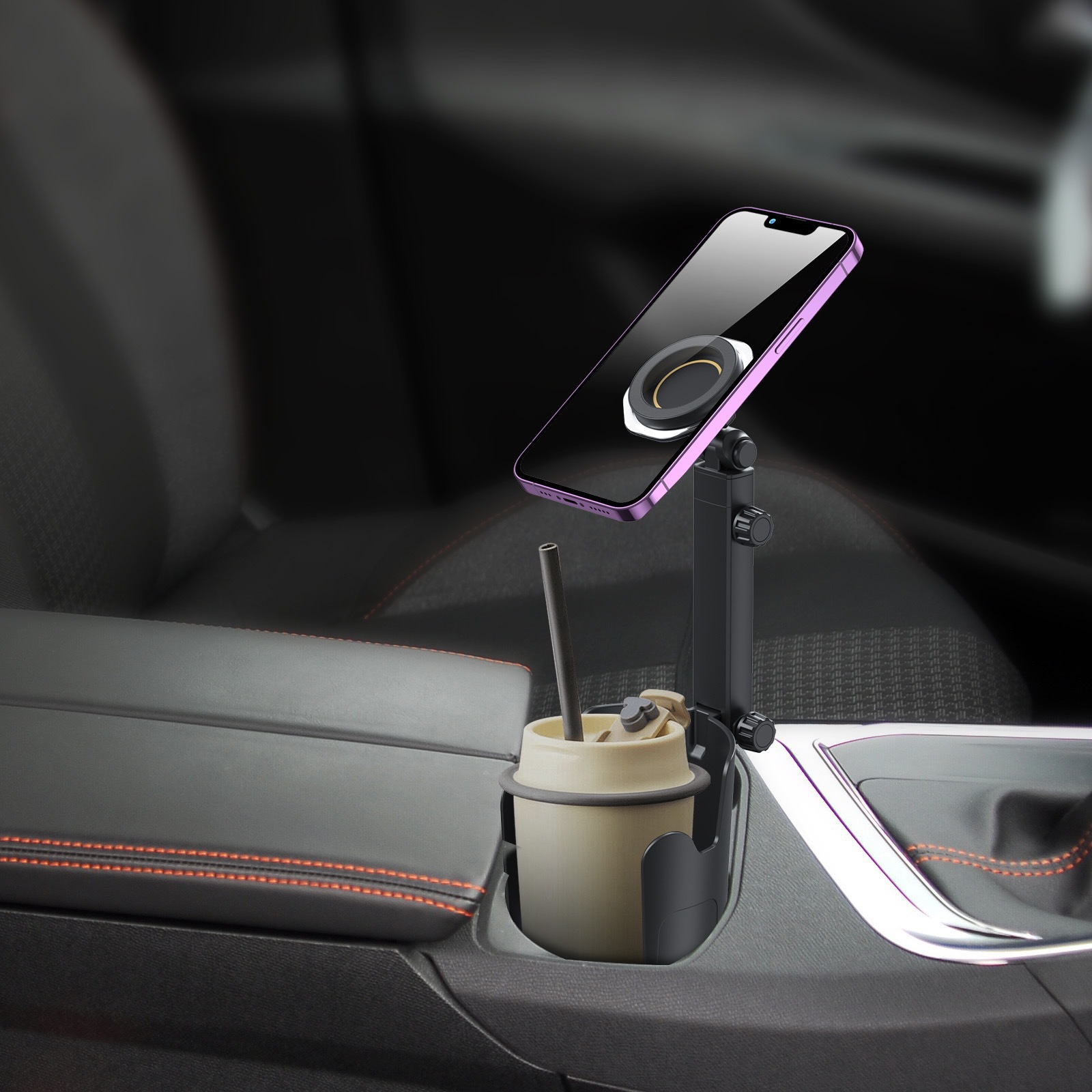 Cross-Border Car Phone Holder, Water Cup Holder, Magsafe Magnetic Navigation Holder, Multi-Functional Adjustable Car Cup Holder
