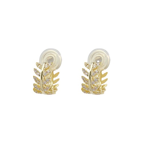 Women's spring and summer simple style leaf small earrings mosquito coil disc ear clips without piercing small fresh super fairy earrings earrings