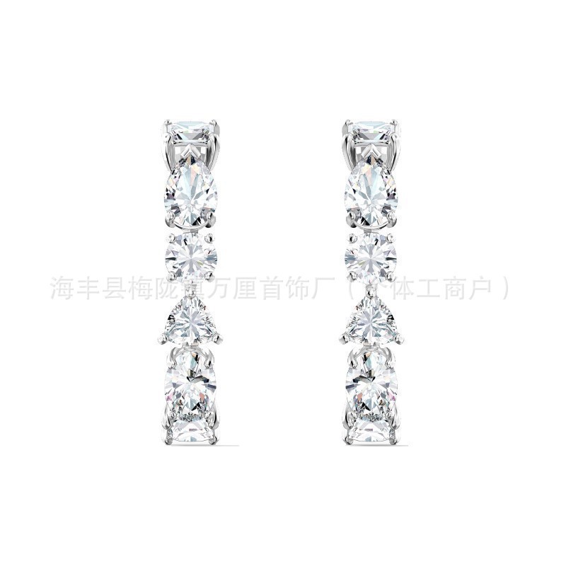 施华洛水晶世奇灵动天鹅跳动的心耳环施家高版本恶魔之眼耳钉女|undefined