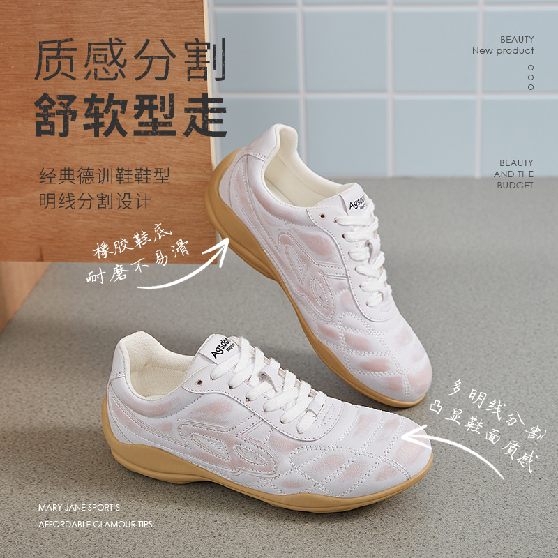 Augustion Ballet alemán zapatos de entrenamiento femenino 2025 nuevos zapatos Forrest Gump deportivos de verano zapatos blancos casuales planos ligeros