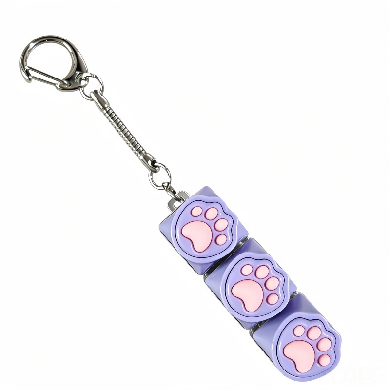 3-key silicone cat claw purple